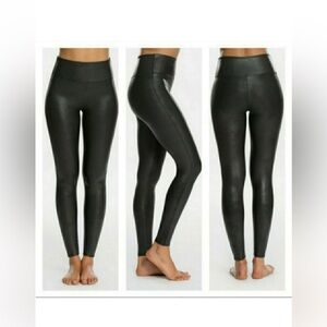 Spanx Black Faux Leather Leggings 2X